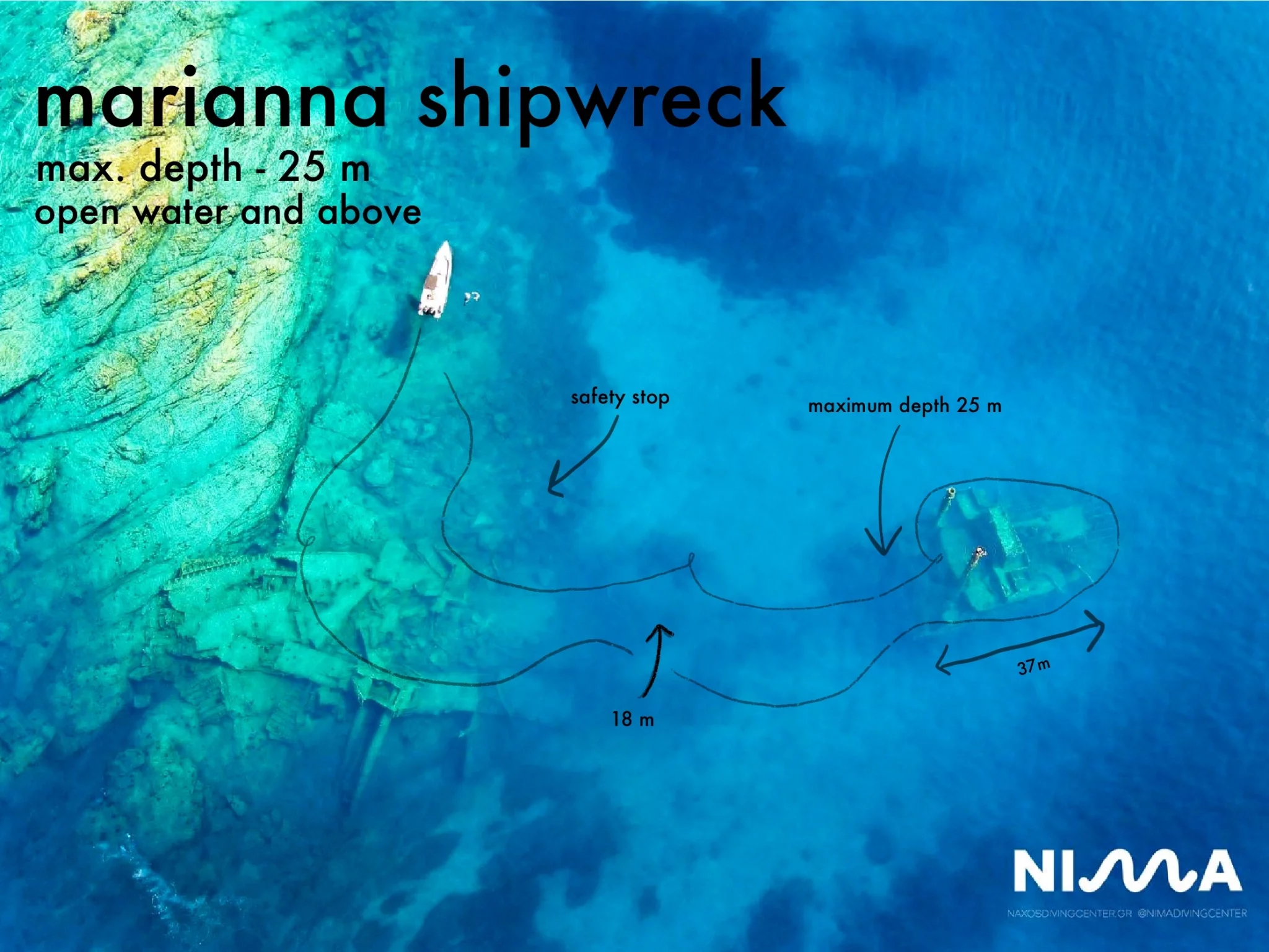 Marianna shipwreck Naxos wreck diving shipwreck naxos paros wreck specialty course scuba diving in naxos padi dive center open water diver naxos advanced scuba diving naxos